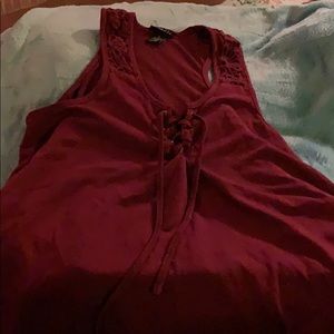 Martin tank with embroidery shoulder detail